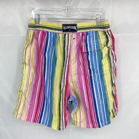 Vilebrequin Men XL Colorful Swim Trunk Striped Unlined Stretch Waist Beach Pool - Picture 3 of 8